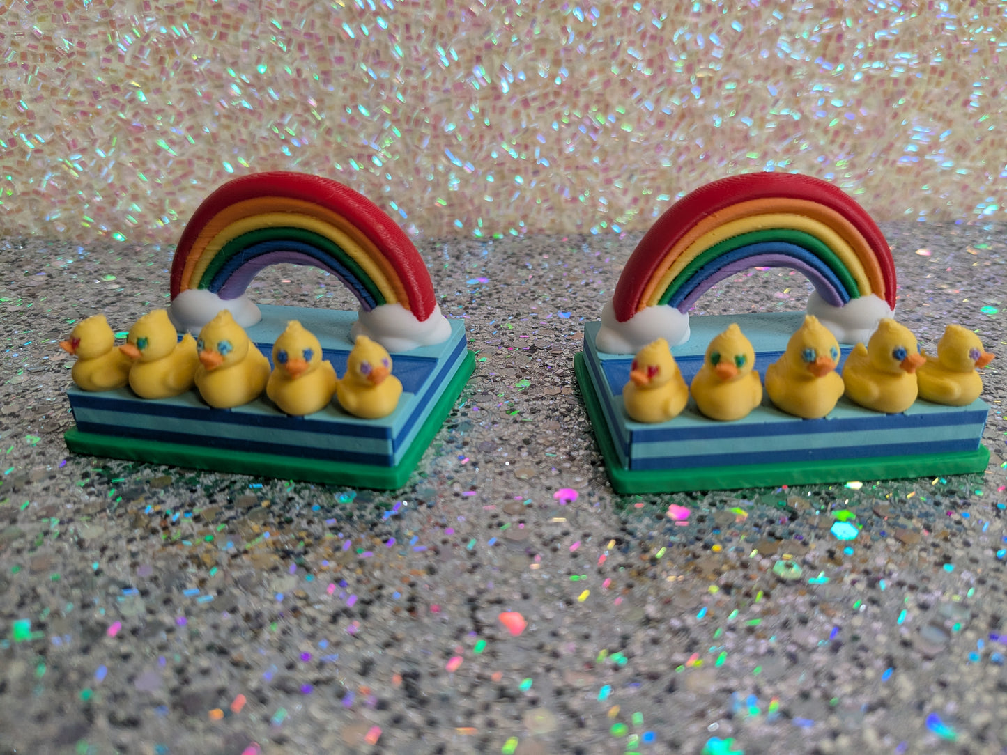 Business Card Holder - Rainbow Ducky